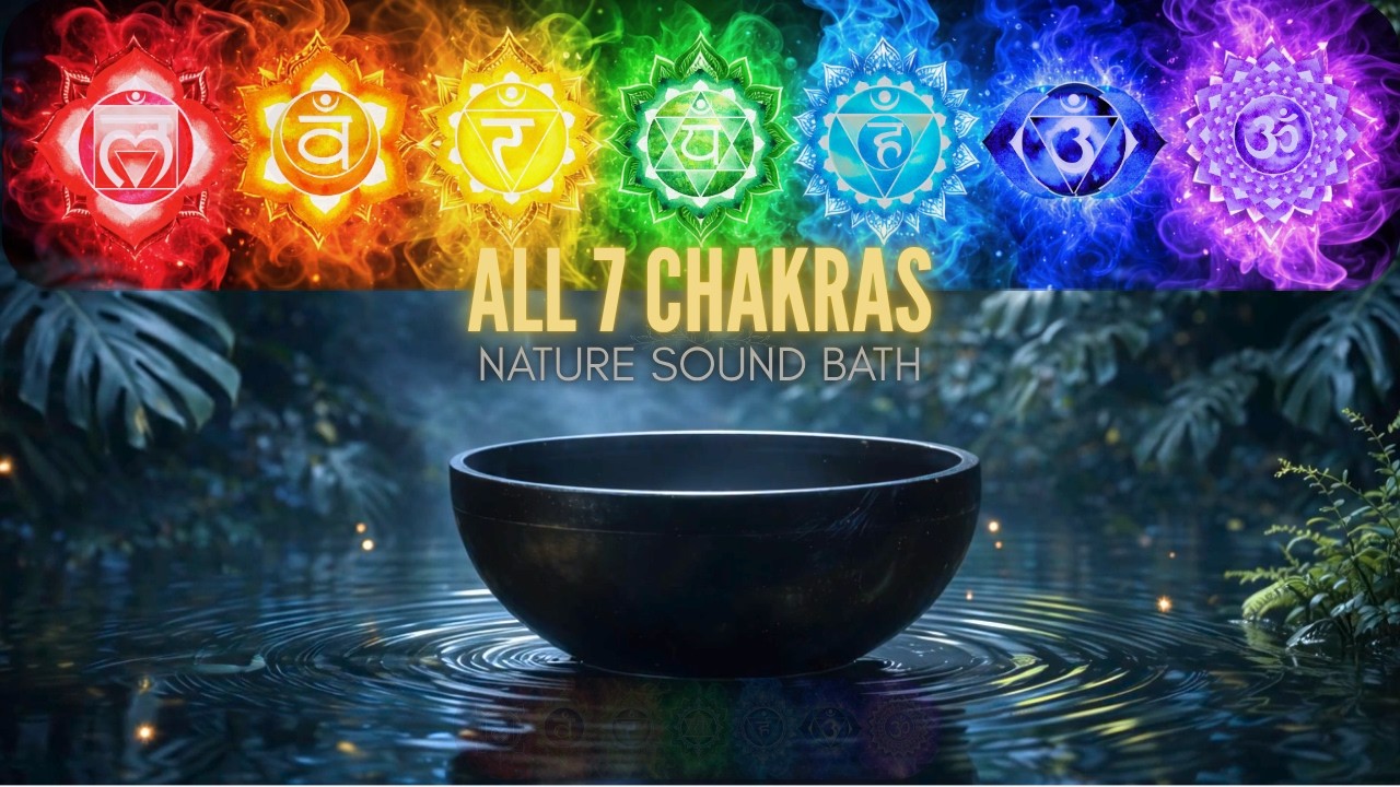 Tibetan Singing Bowl Sound Bath with Nature Sounds | Heal & Align All 7 Chakras | Deep Meditation