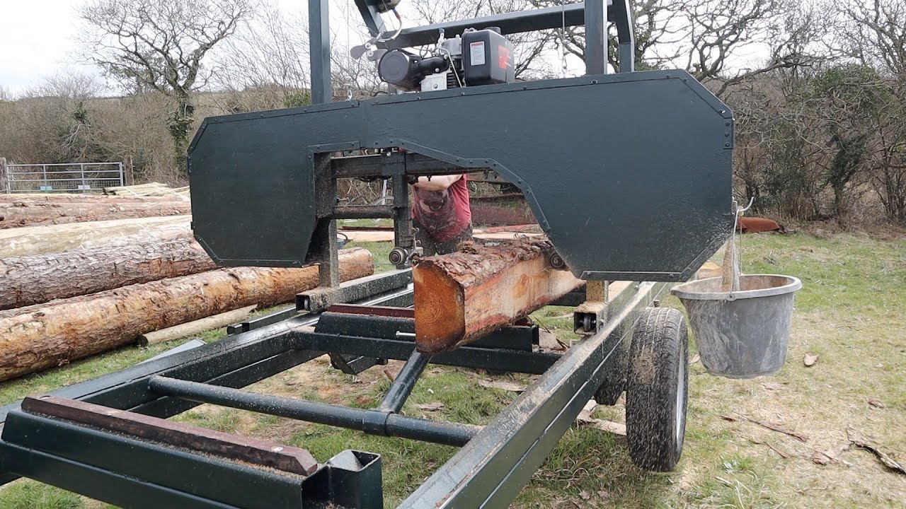 Milling Larch For The Greenhouse On My Homemade Bandsaw