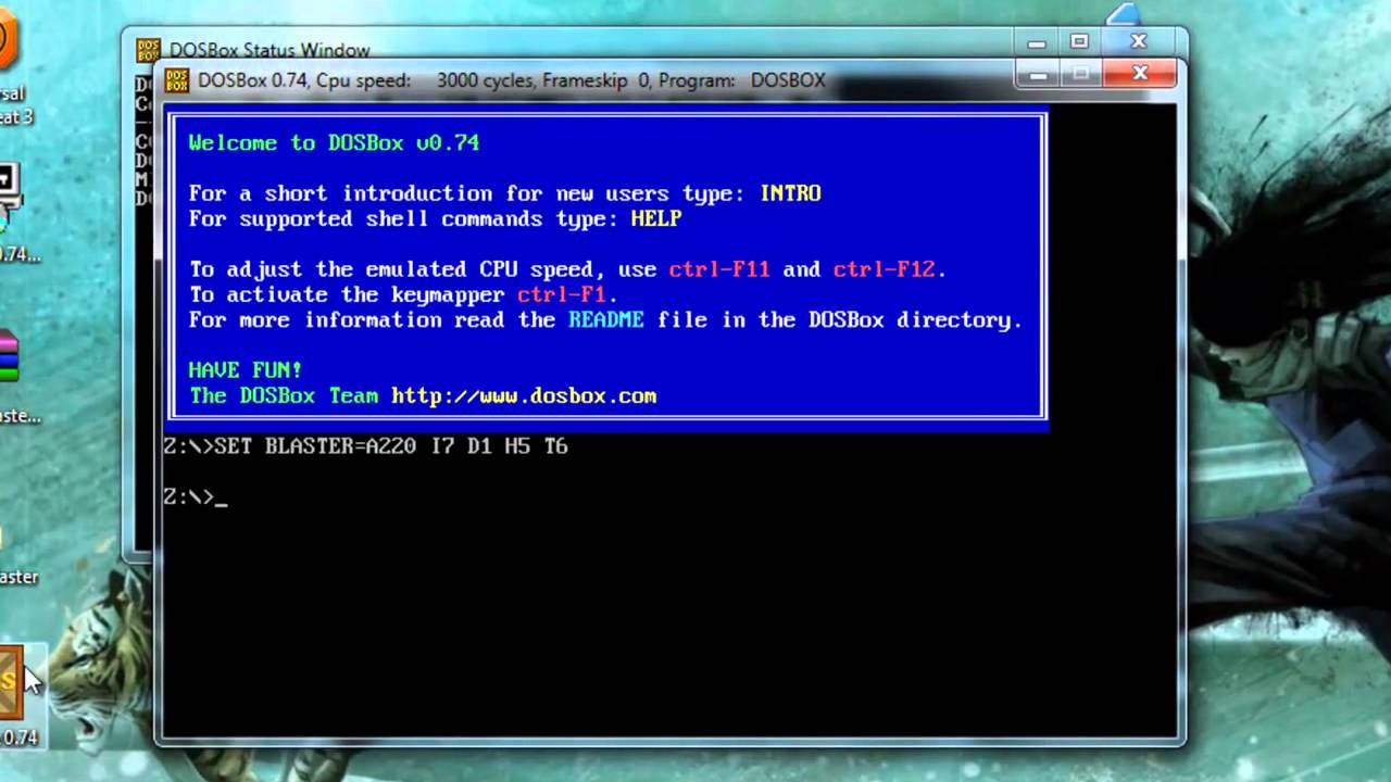 Dosbox haszn&aacute;lata windows7 &eacute;s m&aacute;s windowsok alatt