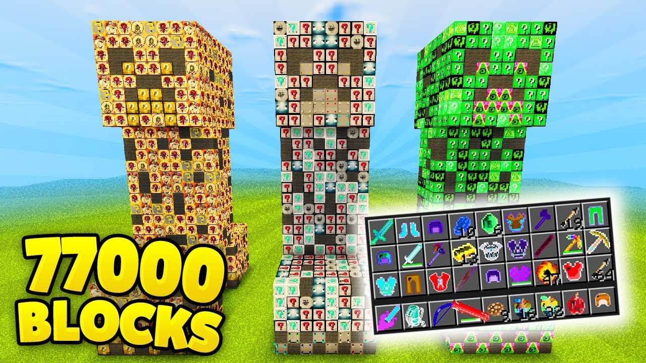 GIANT CREEPER LUCKY BLOCKS BATTLE