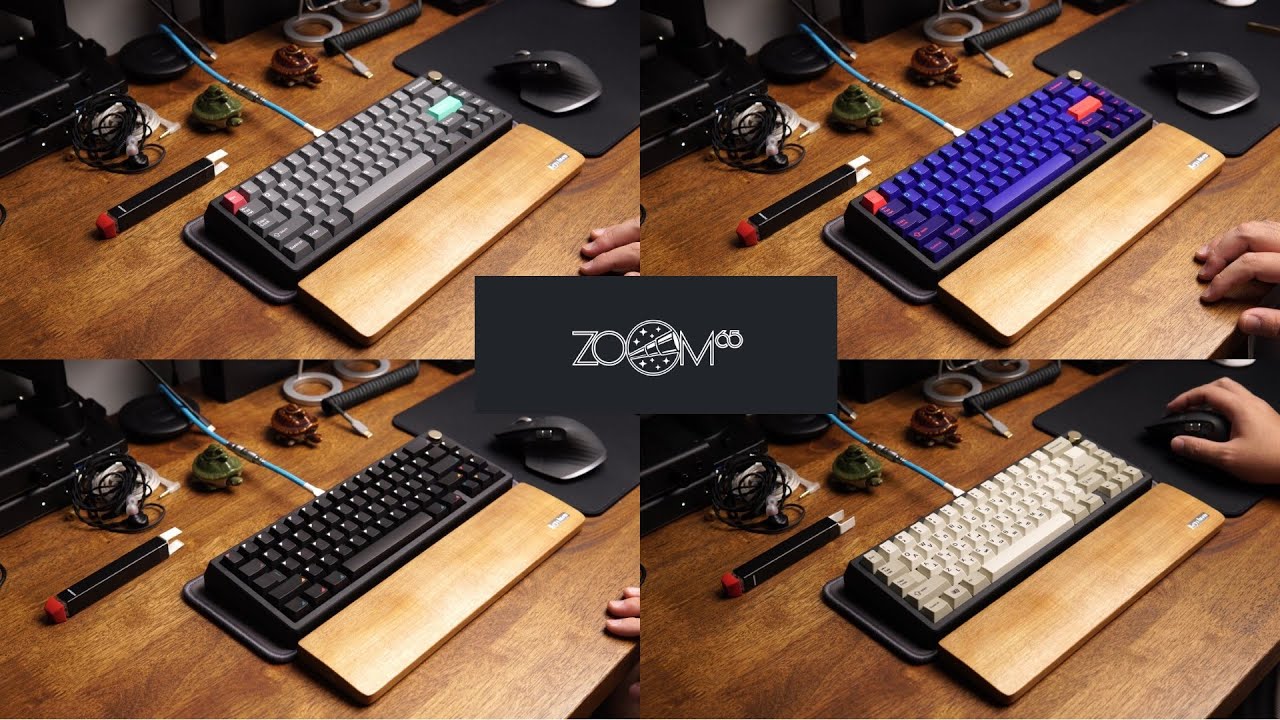 (Sound test) Zoom65. PC Plate. Gateron Black Ink V2. 4 Different Keycaps