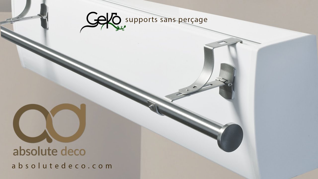 GEKO Support Sans Perçage pour tringle à rideaux