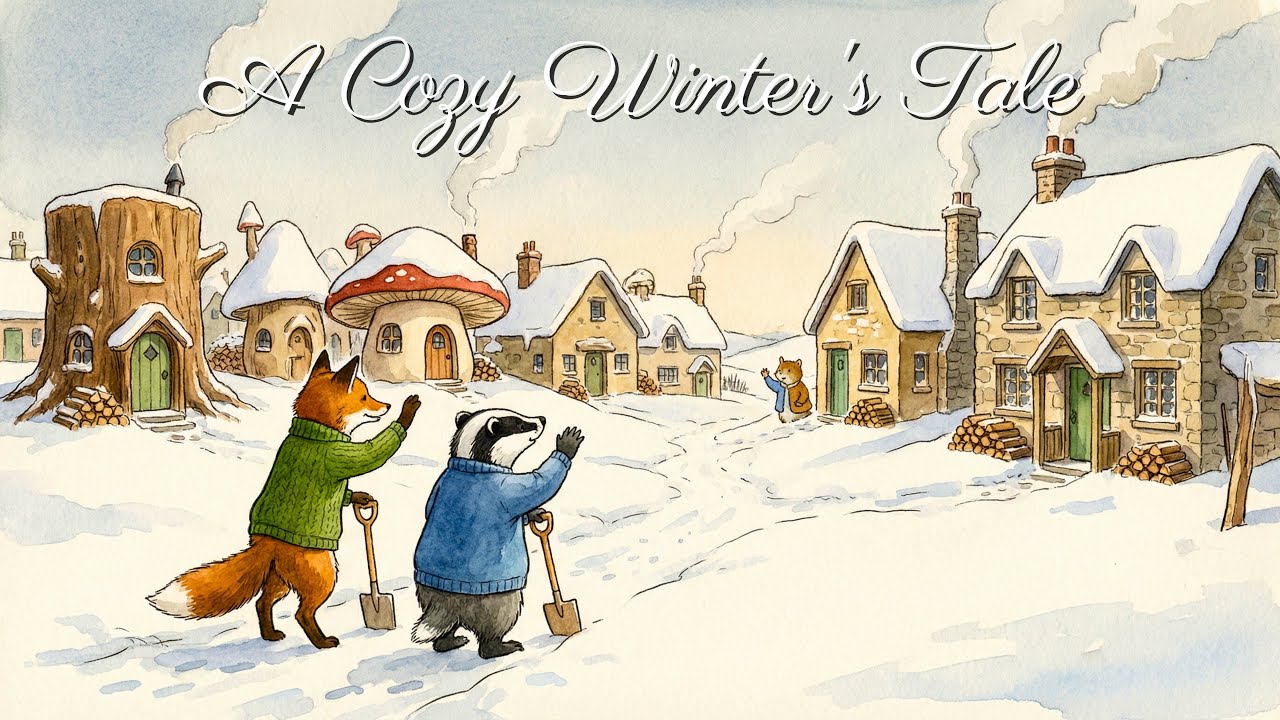 Clearing the Snowy Path & Warm Neighbors ❄️🧹 | Peaceful Storybook Ambience