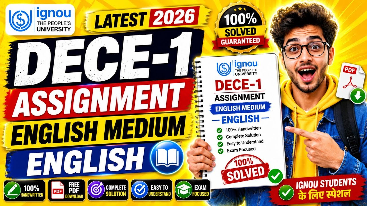 IGNOU DECE-1 Assignment 2026 English Medium | Solved Assignment PDF | Latest Answers