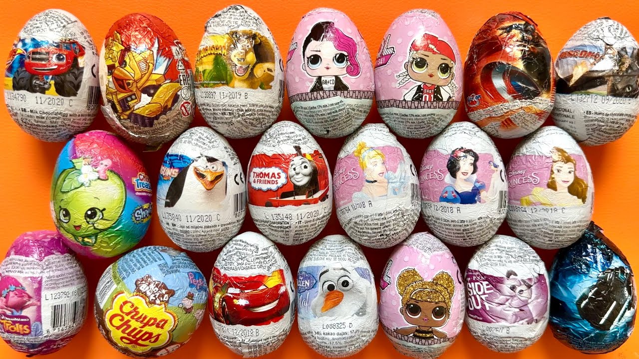Asmr 20 chocolate eggs Unboxing surprises Oddly Satisfying Relaxing sounds
