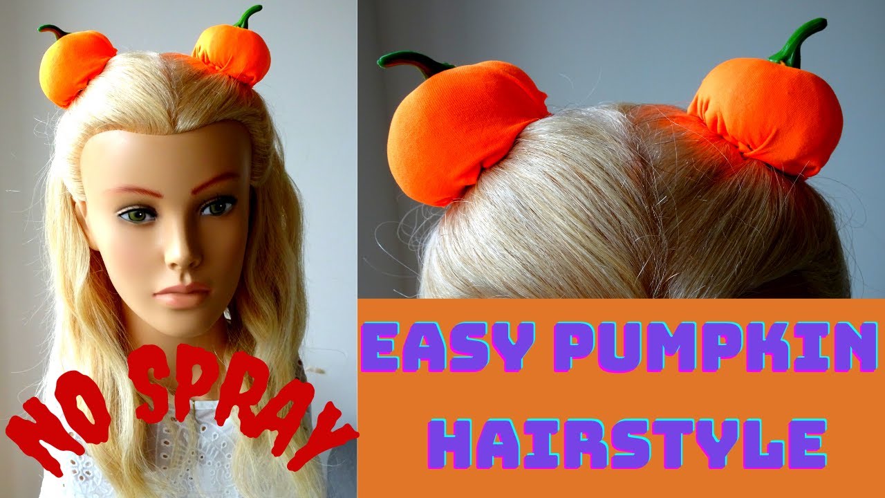 easy pumpkin hairstyle // halloween tutorial no spray