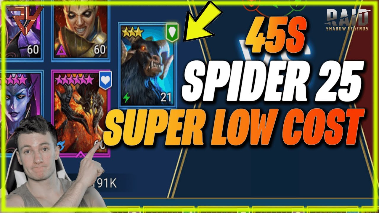 SPIDER 25 SANS LÉGENDAIRES EN 45s | FREE TO PLAY | RAID: SHADOW LEGENDS FR