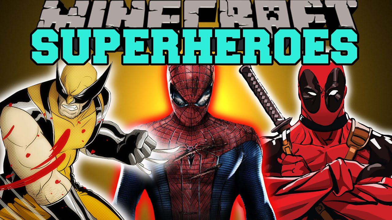 Minecraft: SUPERHEROES (SPIDERMAN, WOLVERINE, DEADPOOL, & MORE!) Mod Showcase