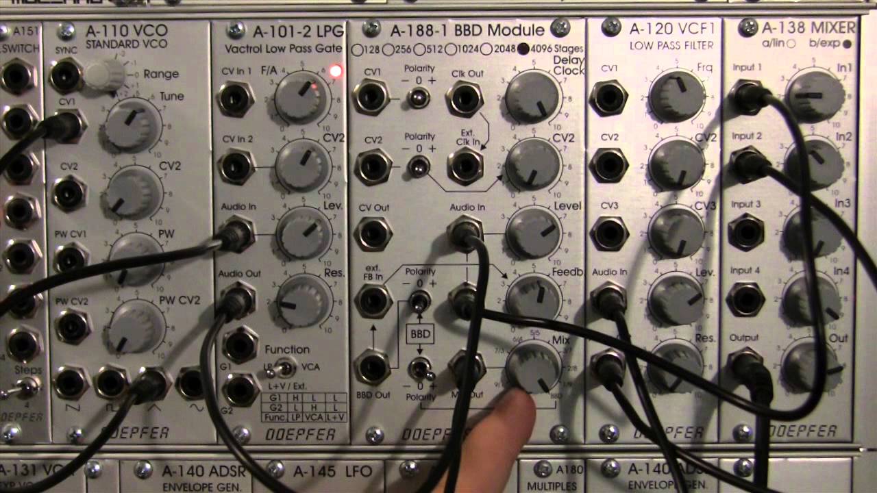Doepfer A188-1 BBD Basics- Audio Demo Part 1 -Setup and Filtering