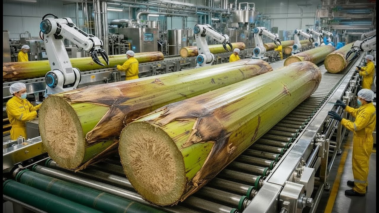 How BANANA STEMS Are Transformed To SANITARY PADS In a Mega Factory...