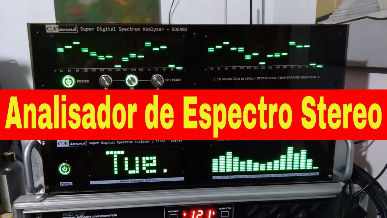 🎵 Analisador de Espectro (Duplo / Estéreo), Stereo Spectrum Analyzer #analisador #espectro #vumeter