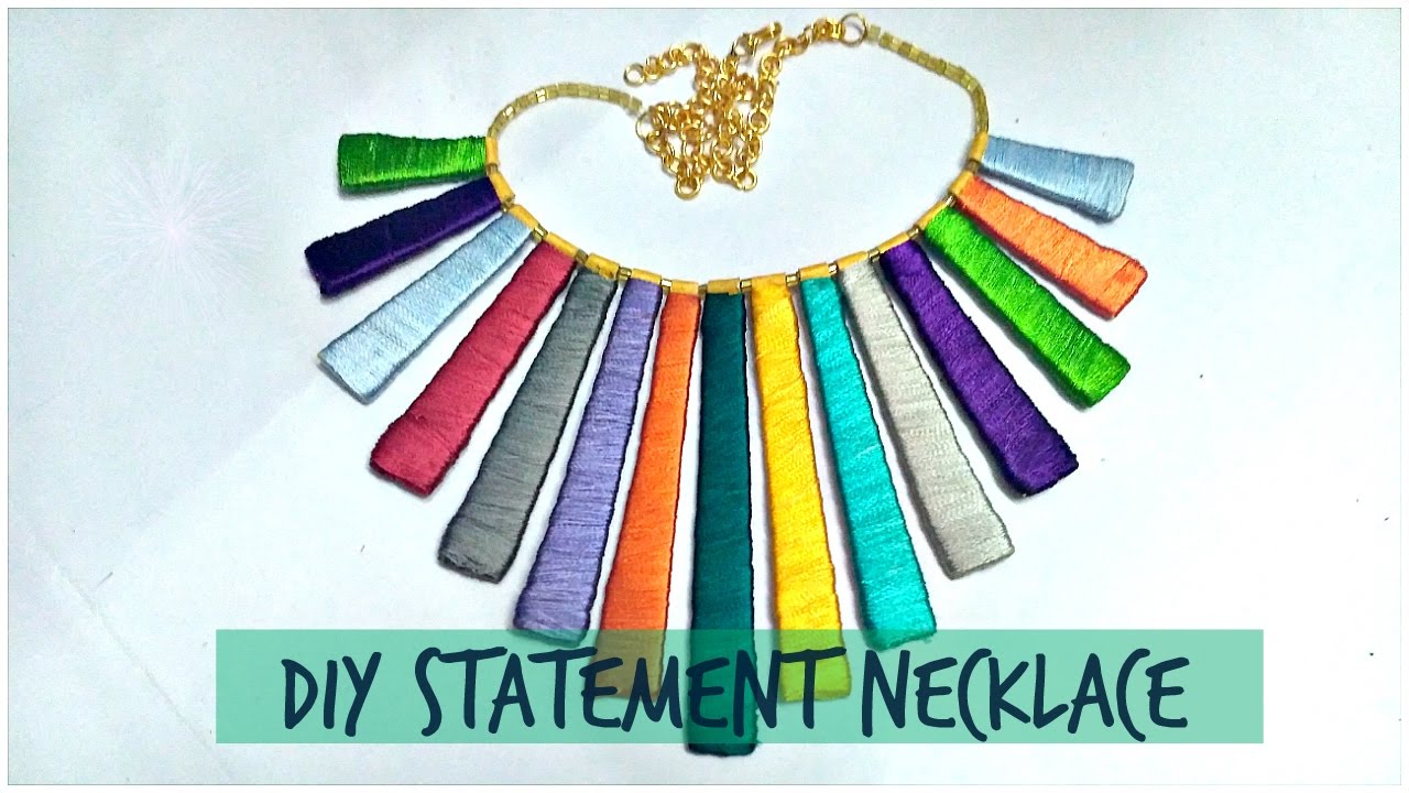 how to make Silk thread statement necklace || DIY statement necklace || || silk thread jewelery ||