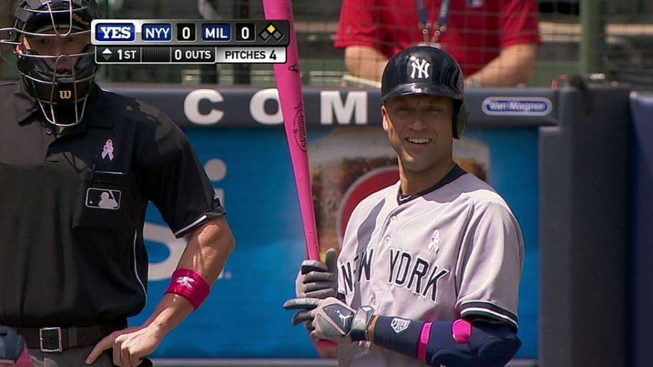NYY@MIL: Jeter receives ovation, chant at Miller Park