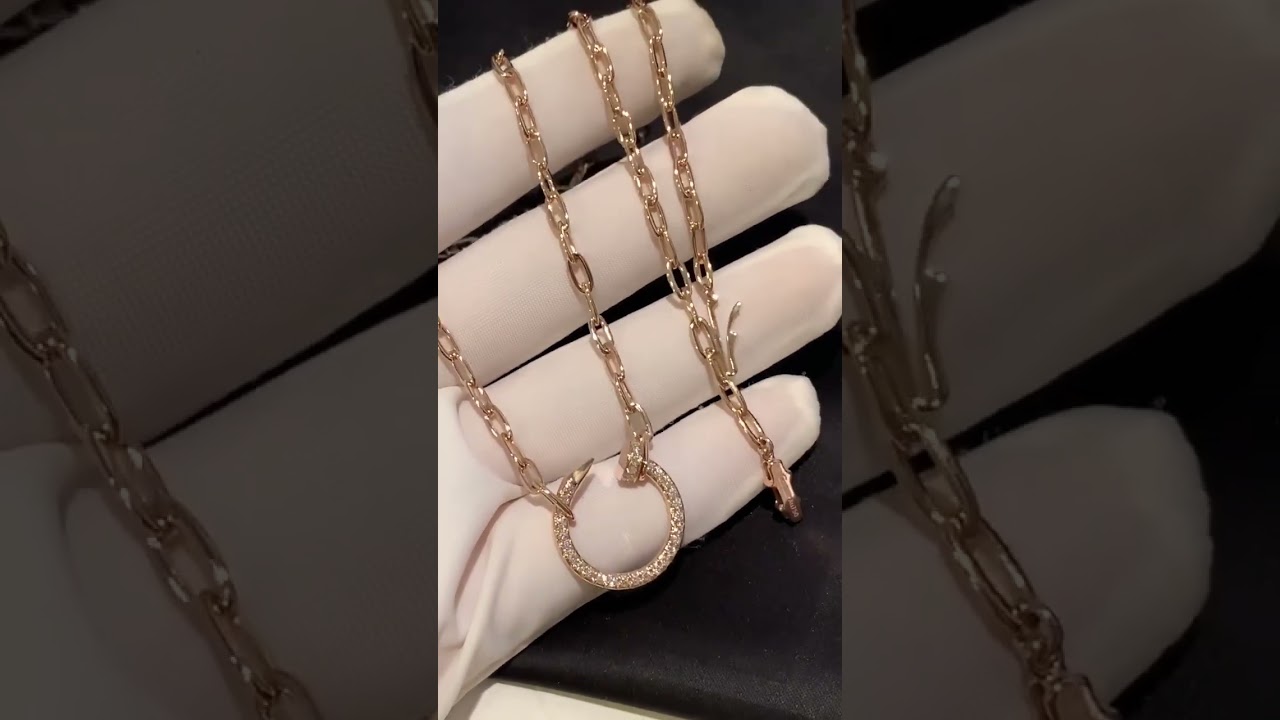 Custom Made Cartier Juste Un Clou Nail Necklace With Diamonds 18K Real Gold For Women