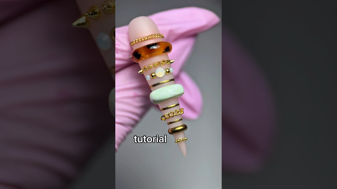 BANGLE NAILS tutorial💓 #banglenails #nailtutorial #3dnails #3dnailart #chromenails