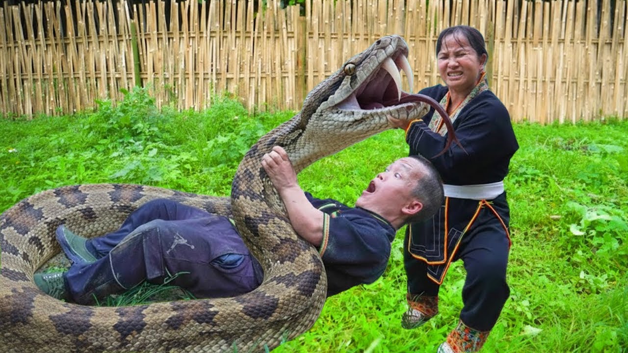 Dwarf Family Faces Giant Python While Building Fence in the Wild | Survival Life