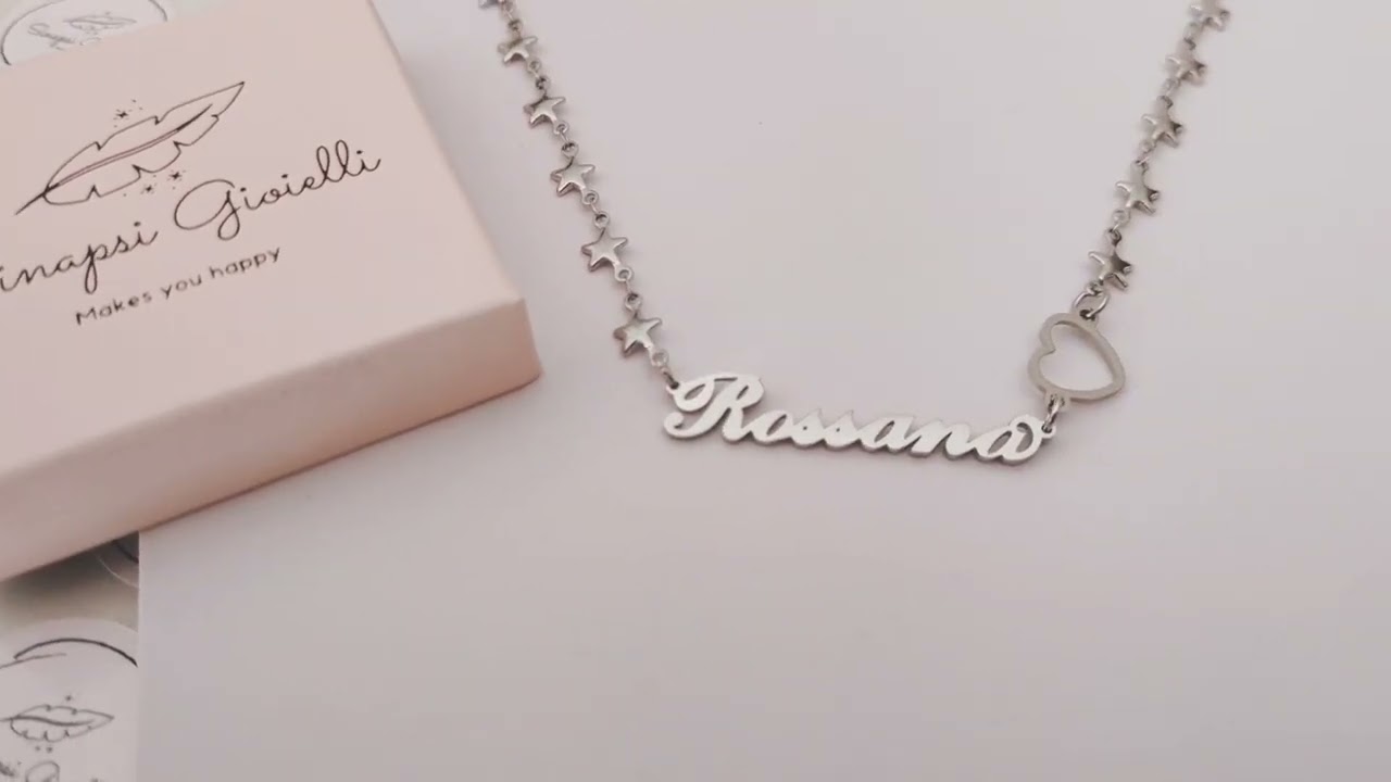 Collana con nome e cuore
