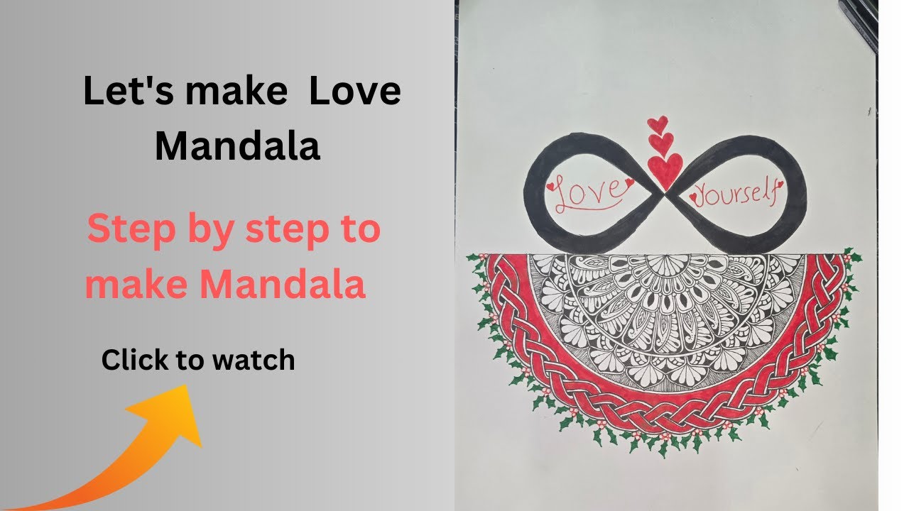 How to draw Love Mandala[let's draw beautiful love mandala step by step]