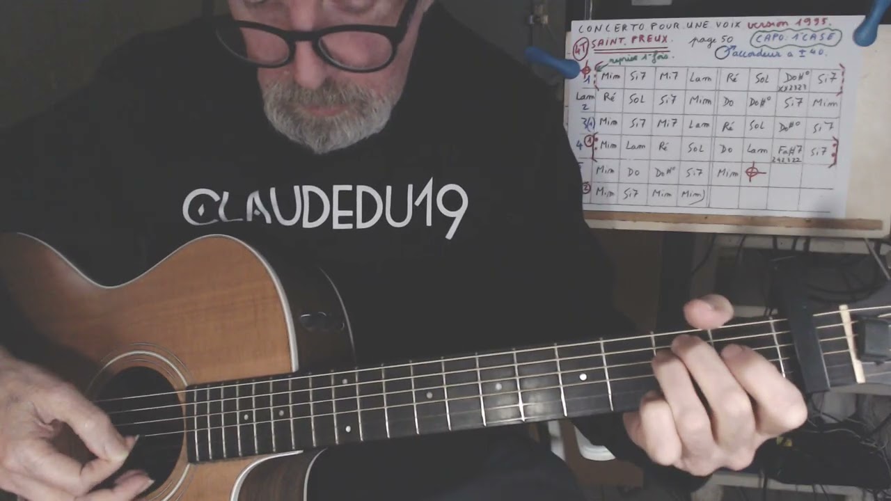 CONCERTO POUR UNE VOIX  de  SAINT- PREUX  . tuto guitare  .