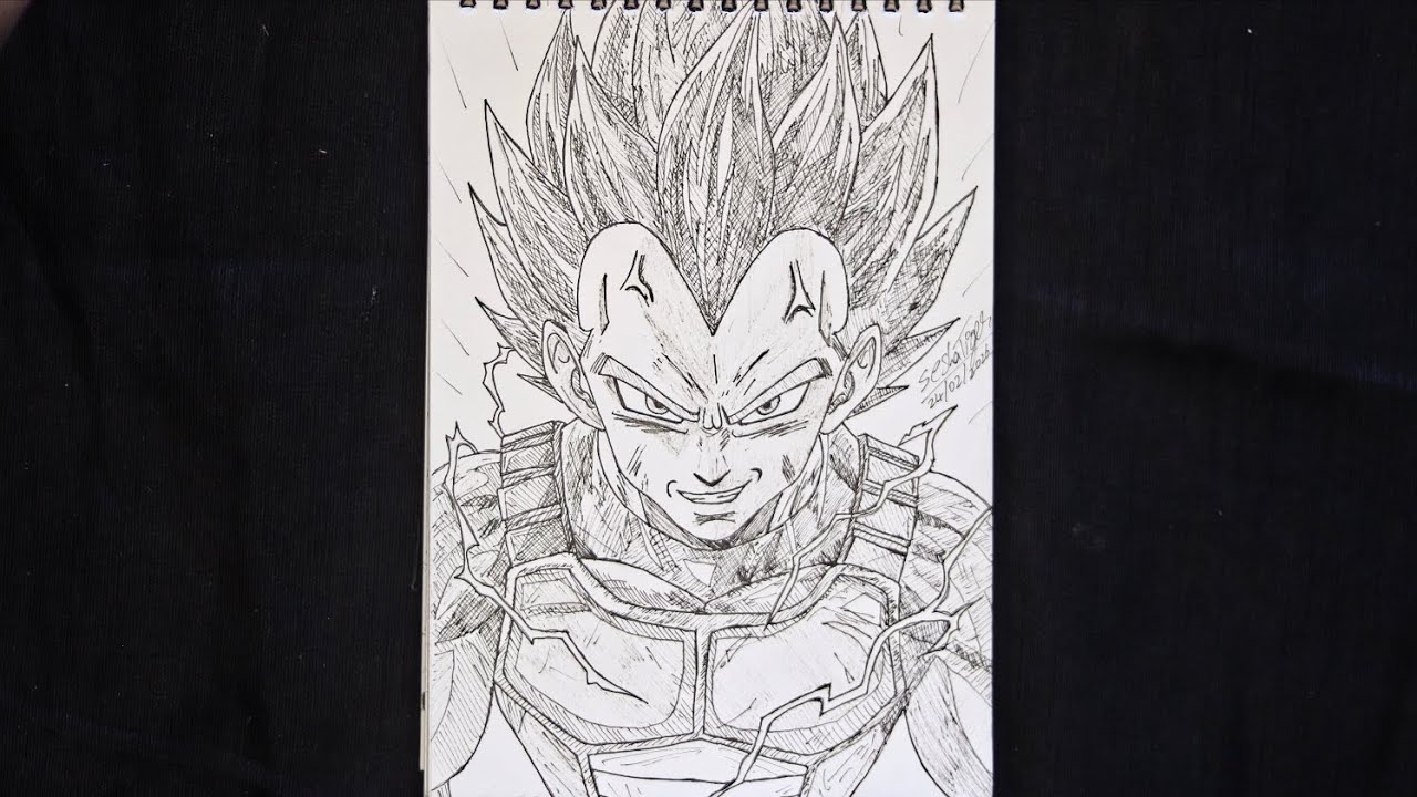 Vegeta From Dragon Ball Z Sketch | Anime Drawing Challenge | Real-Time