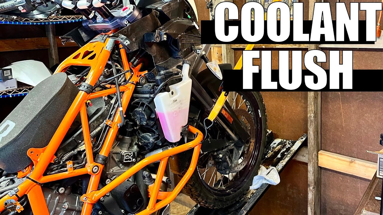 Motorcycle Coolant Flush/Change on KTM 1190 Lift Front 20 inches?