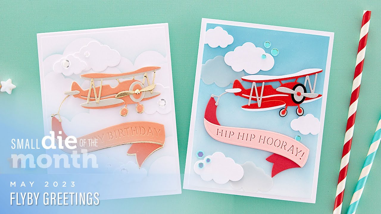 Spellbinders May 2023 Small Die of the Month – Flyby Greetings