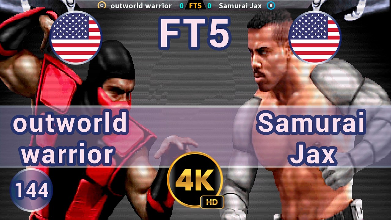 UMK3 - 🇺🇸 outworld warrior vs Samurai Jax 🇺🇸 FT5 / 4K 60 FPS #umk3  #t99hex #t99h #team99hits