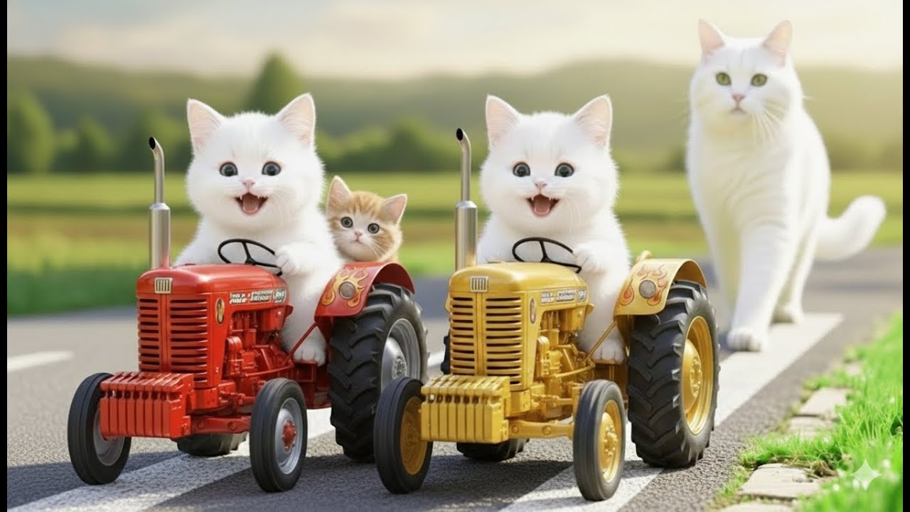 Mama Cat Trims Fur on the Farm and Makes Tiger Hat For Kittens At Home🐾🎩🐯