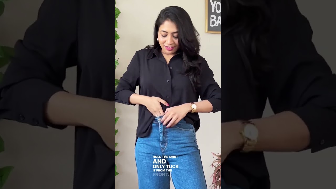 Shirt tuck in fashion style hack #shirthack #hacks #stylehacks #fashionhacks #haul #fyp #shorts