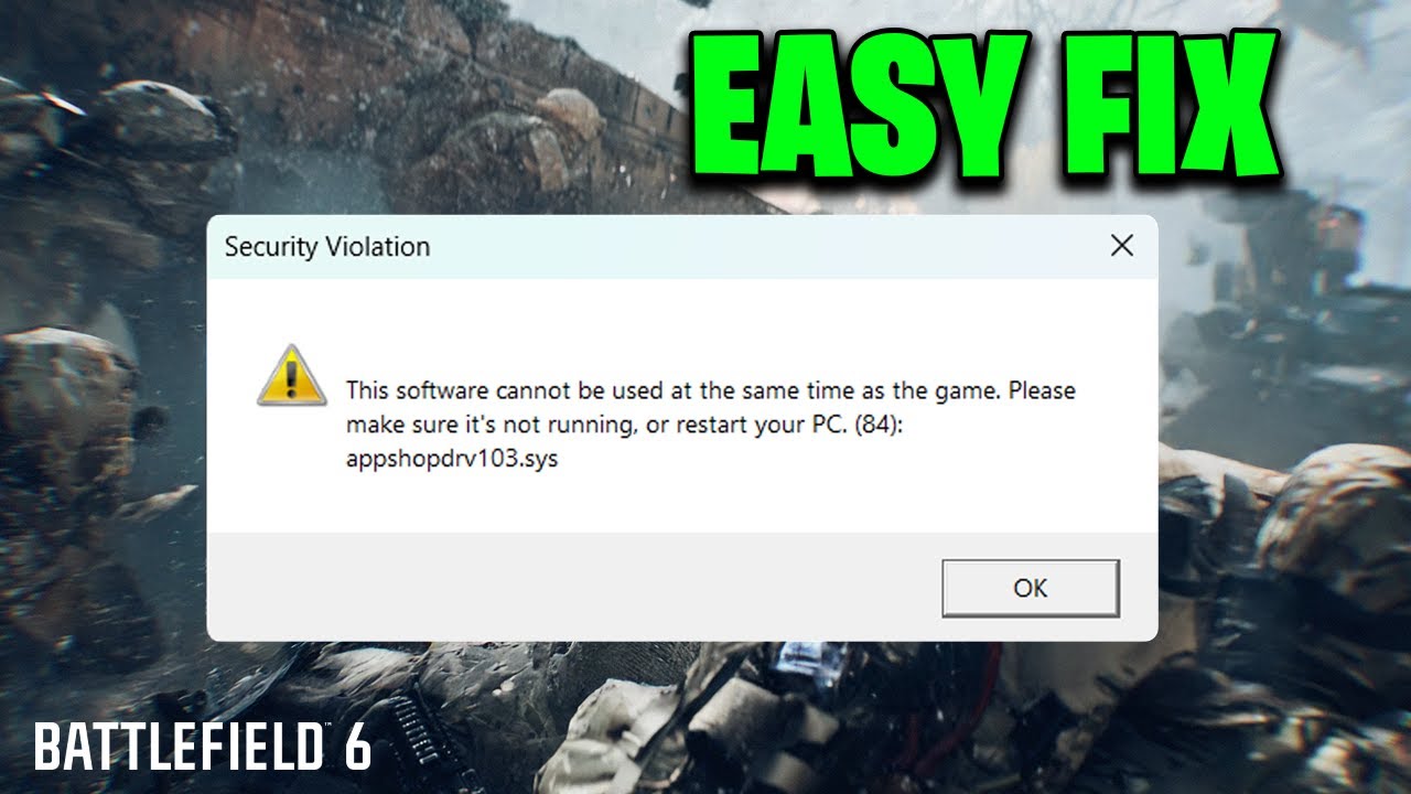 Battlefield 6 Error - This software cannot be used at the same time as the game (EASY FIX)