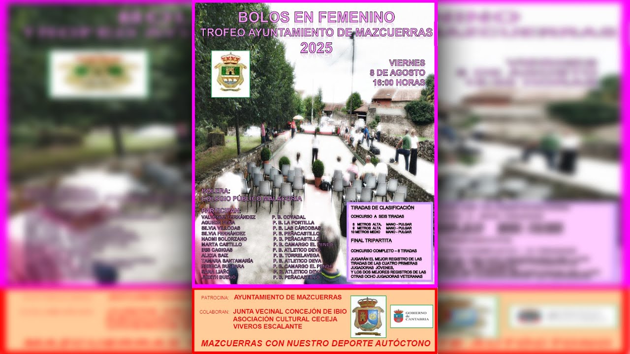 Trofeo Ayuntamiento de Mazcuerras 2025 | Bolos en Femenino (08/08/2025)