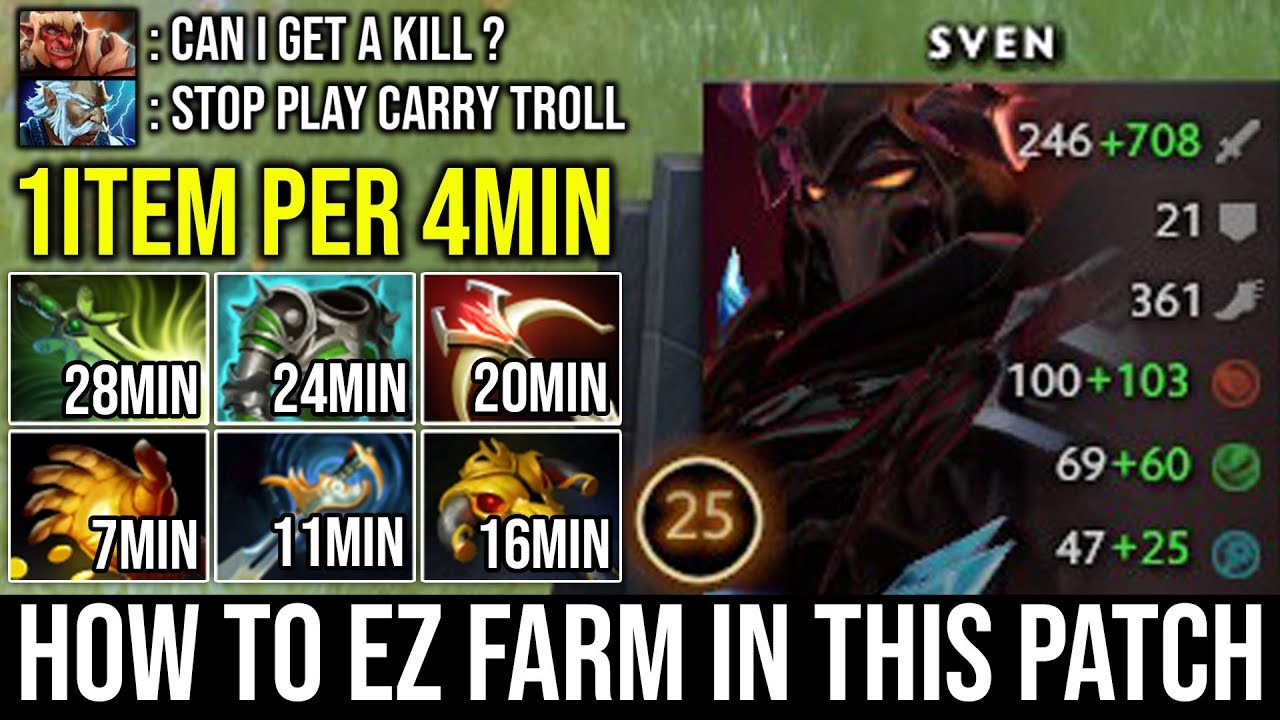 WTF 1Item Per 4Min Sven Brutal + 800 Damage 2 Hits Delete Troll Crazy Plays 8000 MMR Battle DotA 2
