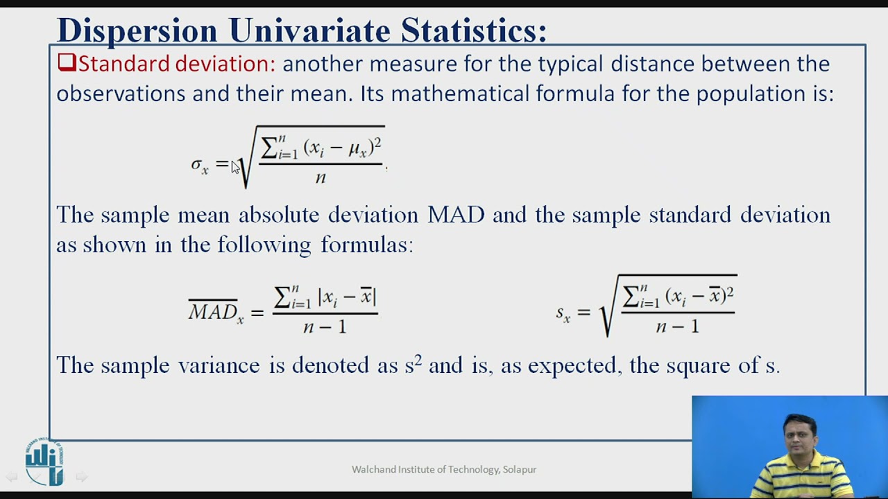 Dispersion Univariate statistic Analysis