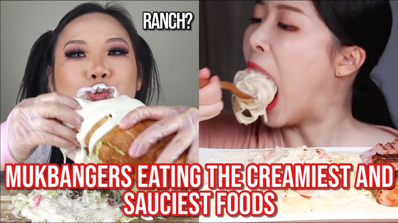 mukbangers eating the CREAMIEST and SAUCIEST foods