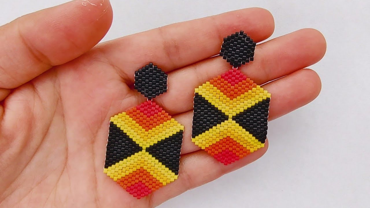 Aretes en Miyuki tipo hexágono