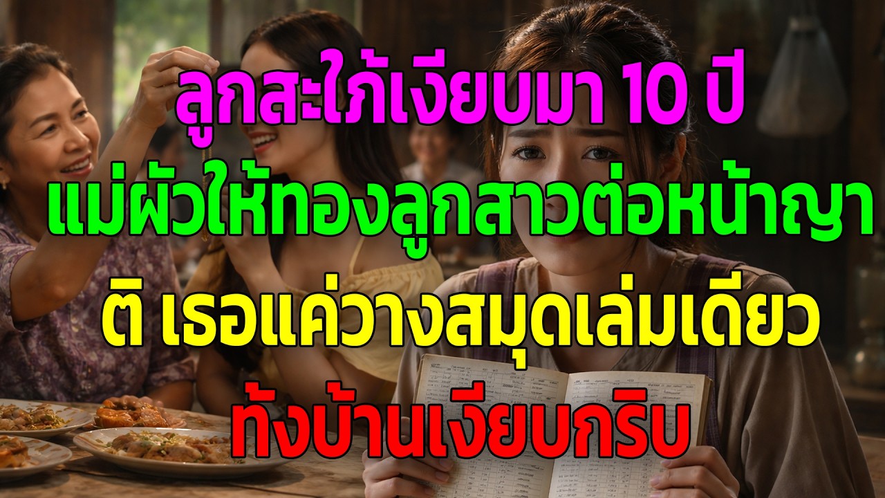 ลูกสะใภ้เงียบมา 10 ปี แม่ผัวให้ทองลูกสาวต่อหน้าญาติ เธอแค่วางสมุดเล่มเดียว ทั้งบ้านเงียบกริบ