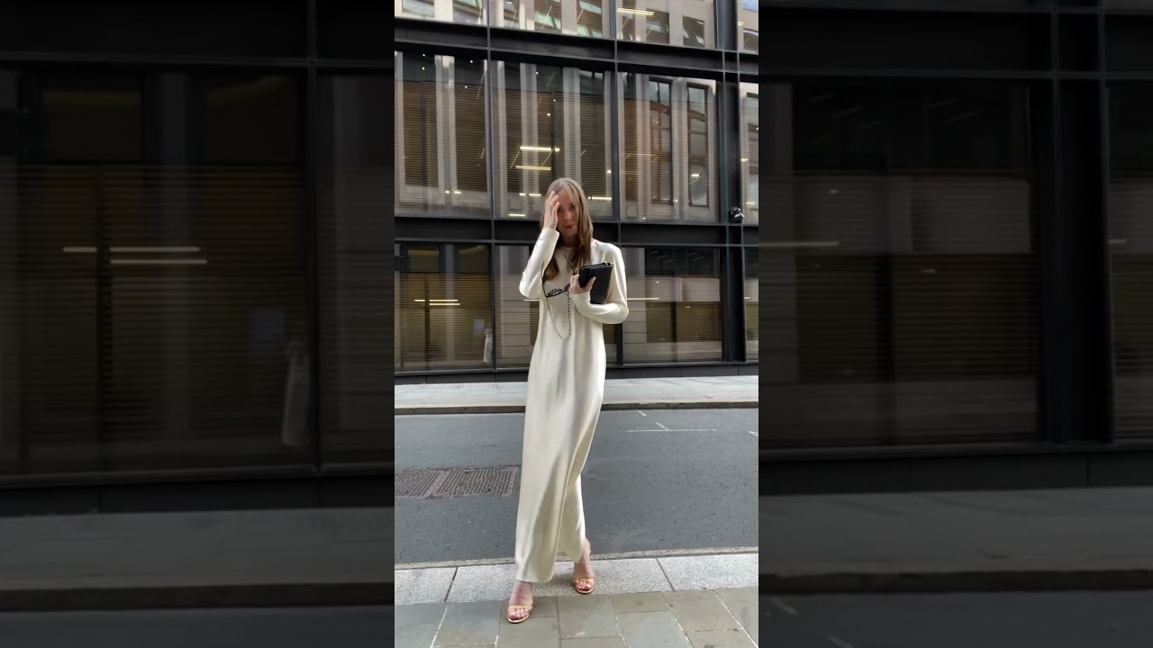 Obsessed with this silk dream dress #maisonlacollection #silkdress #styletips #neutralstyle #london