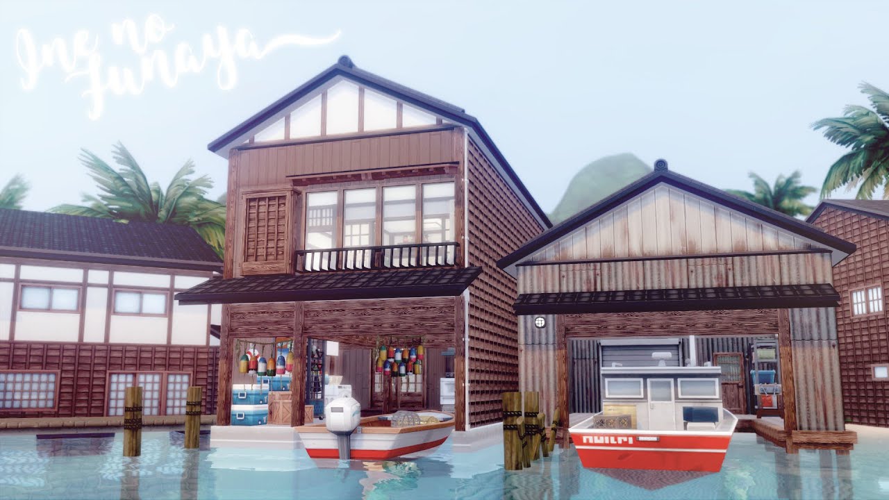 Ine no Funaya a Japanese Boathouse ⛵️ 🎣 | The Sims 4 Snowy Escape | No CC + Download Links
