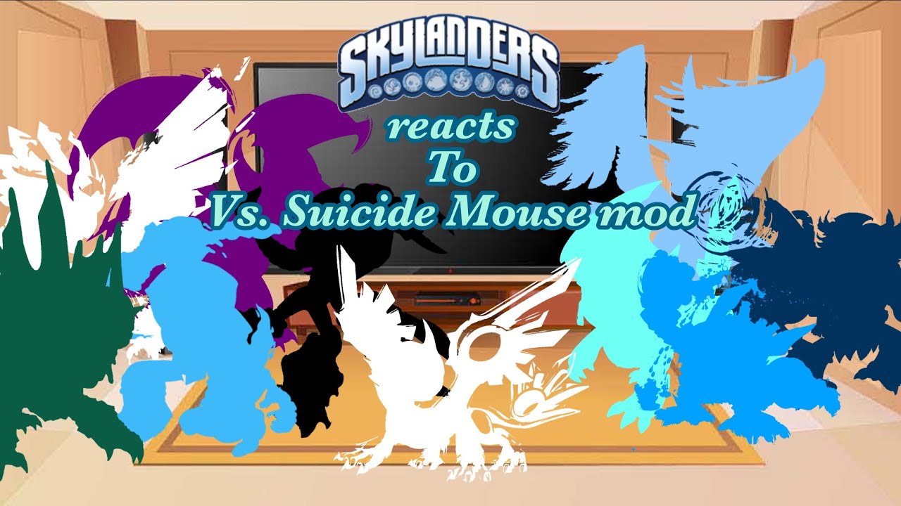 *Halloween Special* Skylanders reacts to Vs. Suicide Mouse Mod. My AU #Skylanders #Gacha #Fnf