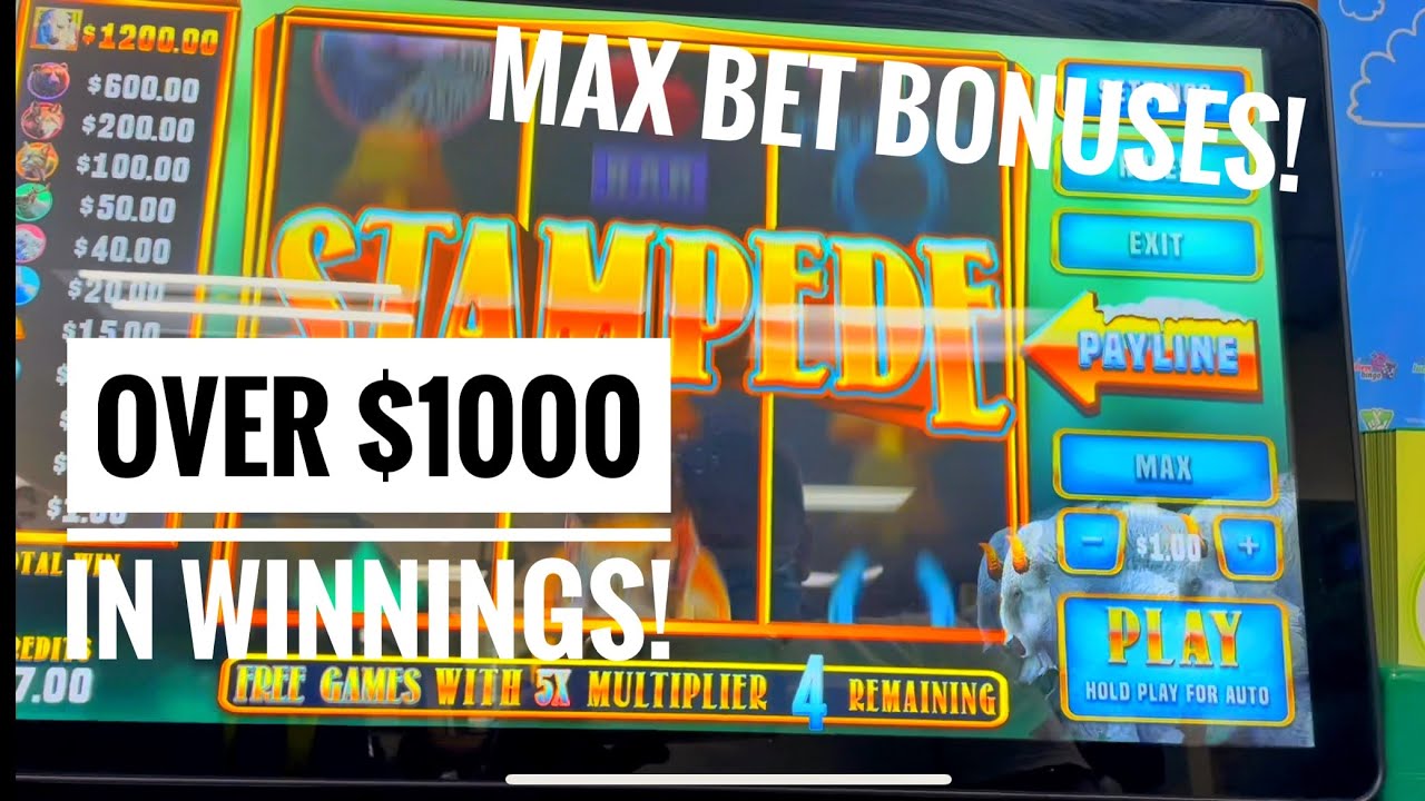 Over $1000 in winnings! Many bonuses! Some at max bet on Va skills games!