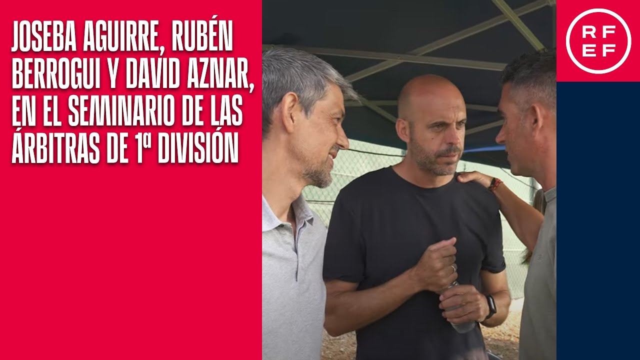 Joseba Aguirre, Rubén Berrogui y David Aznar, en el seminario de las árbitras de Primera División