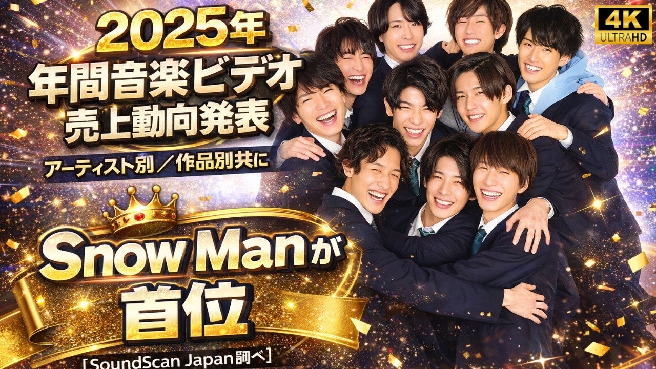 2025年音楽ビデオ売上ランキング｜Snow Manがアーティスト・作品別首位【SoundScan Japan】#SnowMan, #音楽ビデオランキング2025, #JPOPライブ