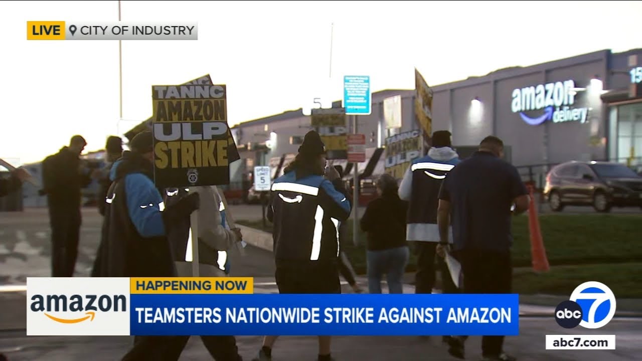 Amazon workers at 3 SoCal facilities join strike amid busy holiday shopping season