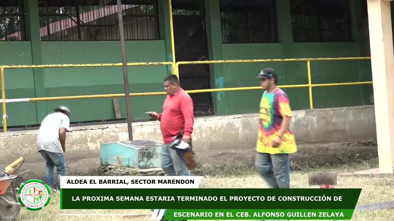 Avances Construcción de Escenario en CEB Alfonso Guillen Zelaya, Aldea El Barrial
