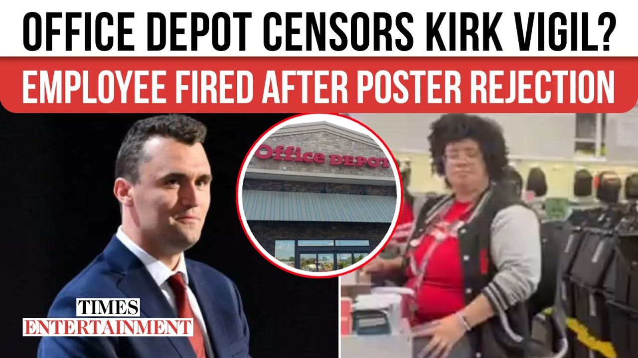 Office Depot Employee REFUSES Charlie Kirk Vigil Posters; Gets FIRED After Boycott Calls Nationwide