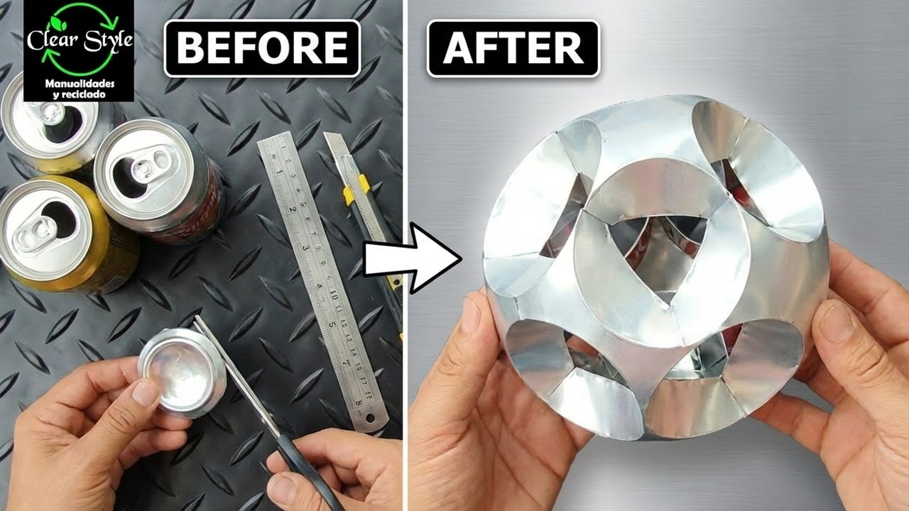 Esfera con latas de aluminio