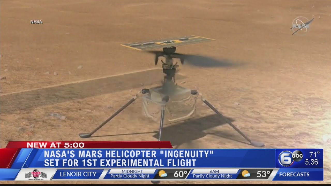NASA's Mars helicopter Ingenuity set for 1st experimental flight