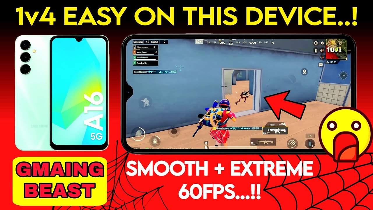 SAMSUNG A16 5G BGMI TEST 2025 | Samsung galaxy A16 Gaming Test | Graphic Test | casetern