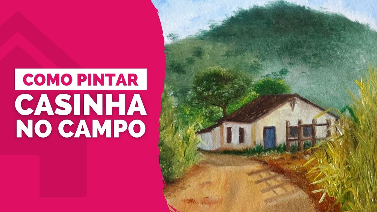 Como pintar Paisagem com Casinha na Roça | PASSO A PASSO | Pintura a Óleo