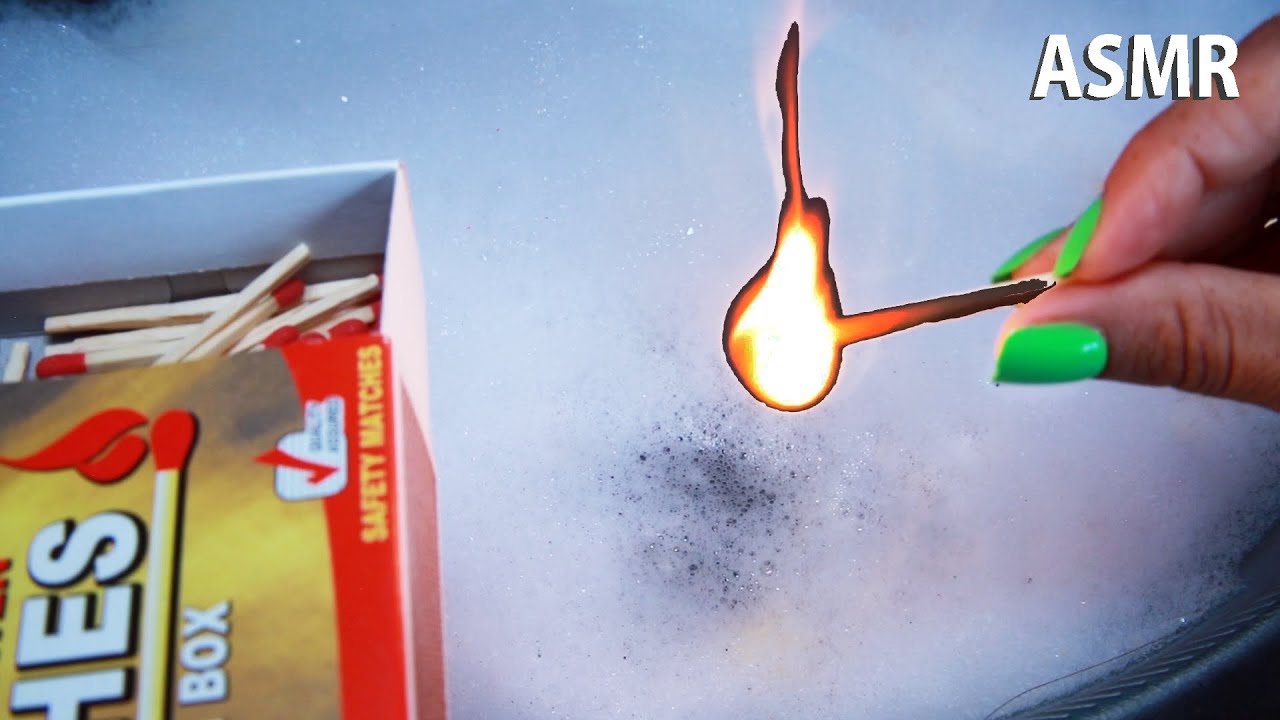 Fast Lighting Matches and Extinguished In Bubbles | No Talking ASMR